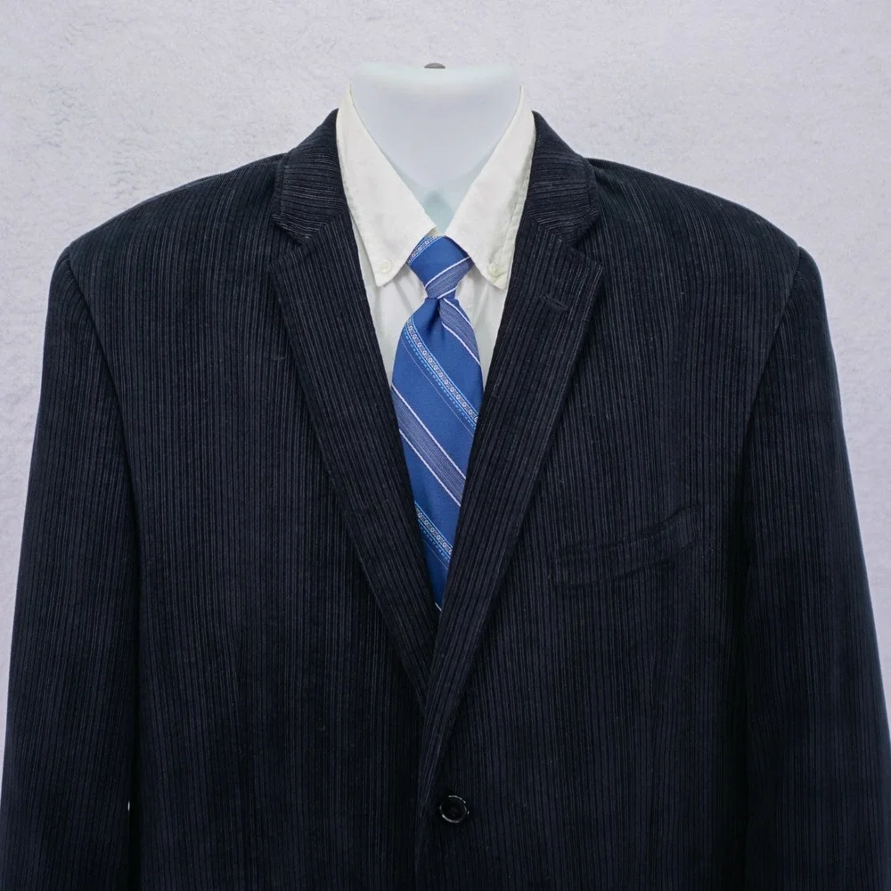 JF‎ Ferrar Corduroy Suede Black Cotton 2 Button Blazer 44L